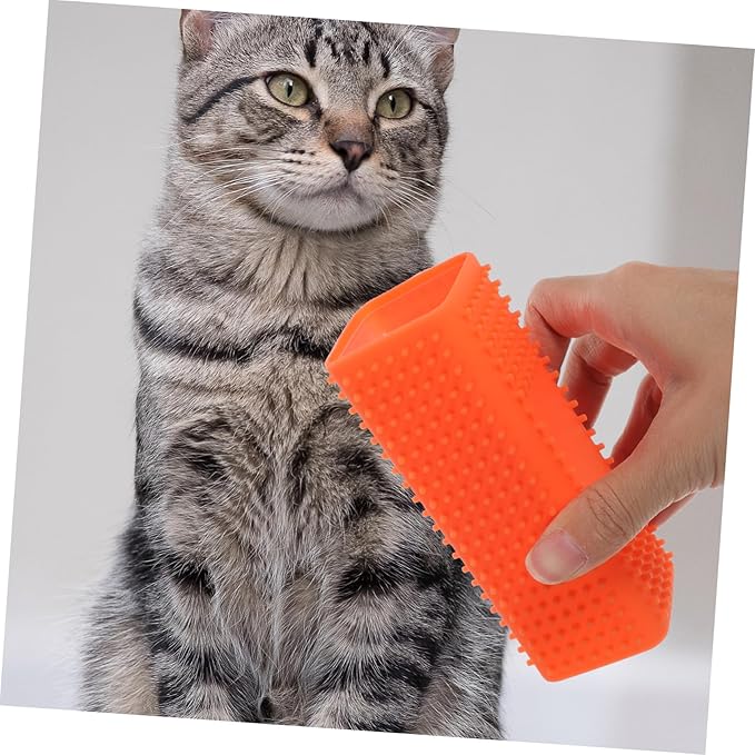 Silicone Brush Sofa and Carpet Cleaner for Dogs Cats and Horses Easy to Use Orange for Home and Car Upholstery