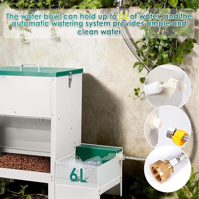 38L Automatic Dog Feeder Large Breed and Automatic Dog Water Dispenser for Large Dogs