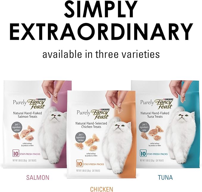 Purina Fancy Feast Natural Cat Treats, Purely Natural Hand-Selected Chicken - (Pack of 5) 10 ct. Pouches