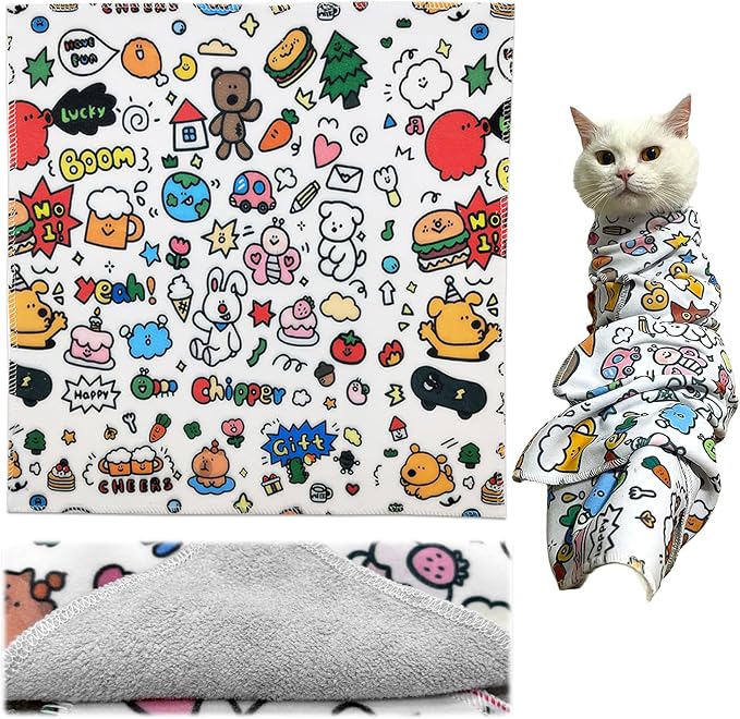 2 Pcs Cat Grooming Wrap, Self-Adherent Calming Cat Swaddle Wrap 21.7x21.7in, Cat Wrap for Grooming, Nail Clipping, Anti-Scratch, Anti-Escape