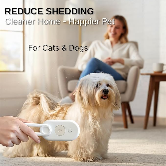 Pet Steam & Mist Grooming Brush for Cats & Dogs – Soft Silicone Bristles for Gentle Massage & Shedding, Anti-Static Hair Removal – Rechargeable, Easy to Clean