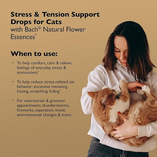 Rescue Remedy Pet Dropper for Cats - 10 mL - Stress & Tension Support for Cats with Bach Natural Flower Essences - Sedative-Free, Homeopathic Liquid Formula - For All Breeds, Ages & Weights