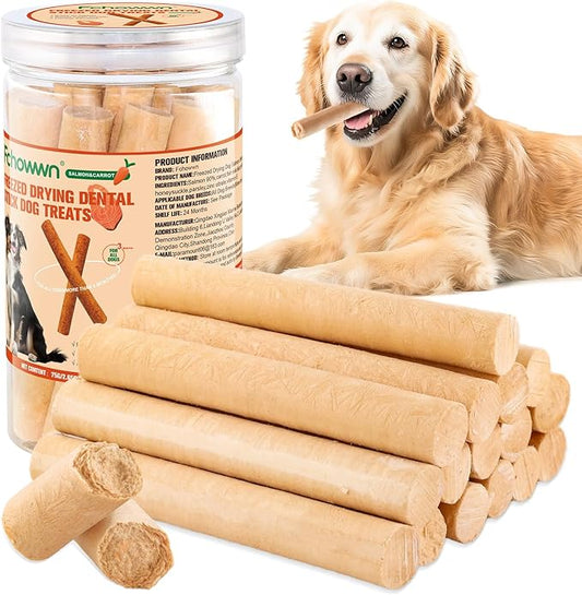 100g/3.52oz Dehydrated Salmon Sticks for Dog,Natural Salmon and Carrots,Easy to Digest and High Protein,for Daily Dog Training and Dental Healthy
