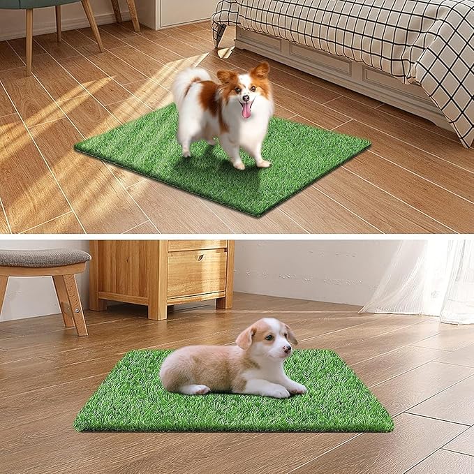 23.5 x 19.5 inches Artificial Grass Turf for Dogs, Fake Grass Potty Training Mat for Dogs, Puppy Turf Pee Pad on Indoor and Outdoor