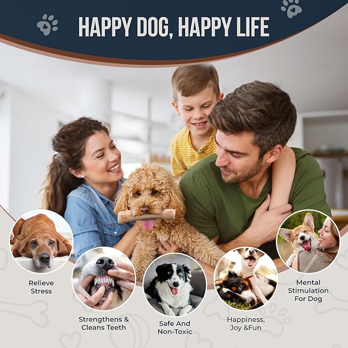 Coffee Wood Dog Chew Sticks 6.5" & Dog Rope Toys for Puppy - 100% Natural Puppy Chew for Teething, Organic Wood Stick - Size XS
