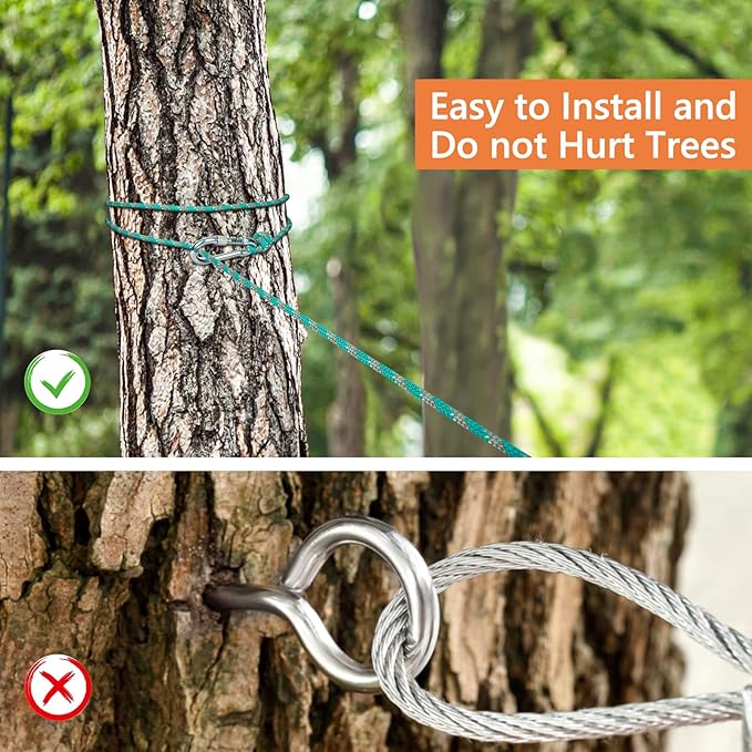 XiaZ Dog Tie Out Cable for Camping, 75ft Portable Overhead Trolley System for Dogs up to 200lbs，Dog Lead for Yard, Camping, Parks, Outdoor Events,5 min Set-up