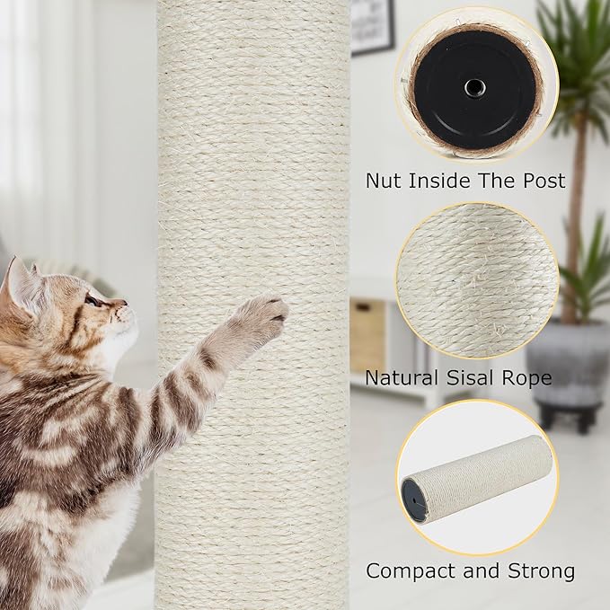 Dimaka Cat Scratching Post Replacement Pole 4.5 inches Diameter,15.7 inches Length,Natural Sisal Covered