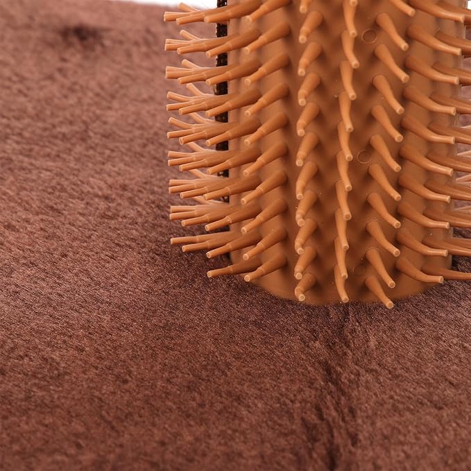 VOSAREA Cat Scratching Post Sturdy Floor Scratching Pole with Palm Plush Cover, Reusable Kitten Accessory for Indoor Cats, Comfortable Climbing Scratcher for Daily Use