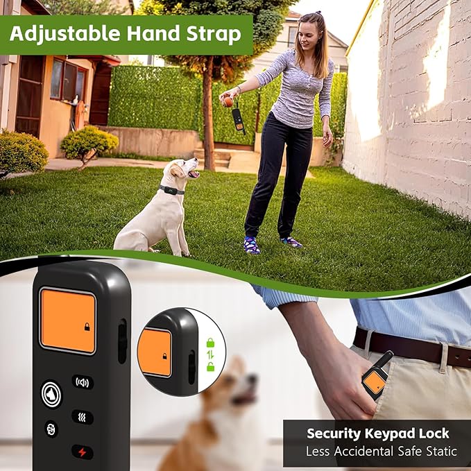 Wireless Dog Fence System for 2 Dogs with 2 Collars Electric Dog Fence Mulit Dogs Training Shock Collar with Remote 856 Acre Ultrasonic Waterproof Portable Outdoor Safe Pet Containment System
