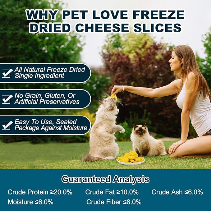 Freeze-Dried Chicken Cheese Cat Dog Treats,High Protein Pet Snacks Grain-Free, Add Pumpkin & Carrots for Digestive Health(40 PCS)