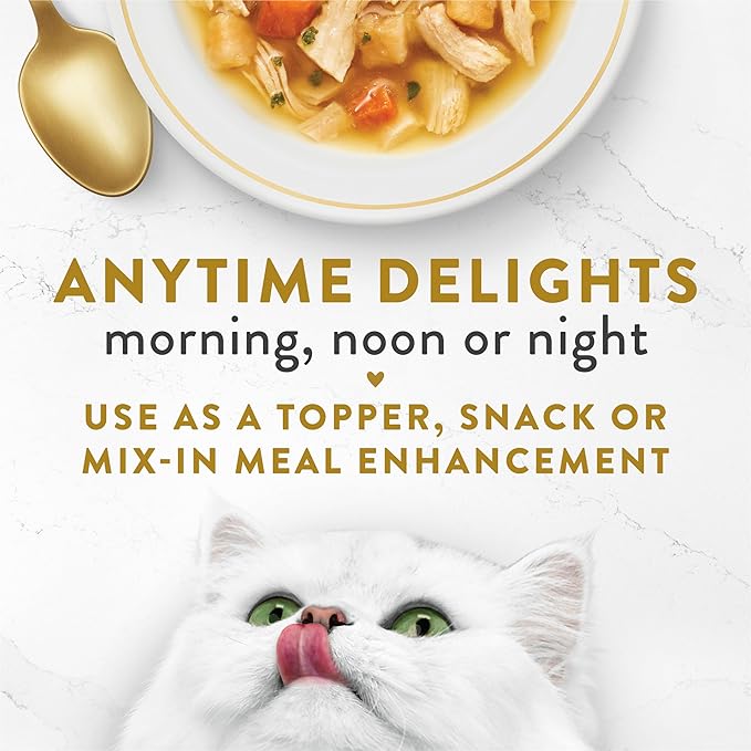 Fancy Feast Purina Lickable Wet Cat Food Broth Topper,Classic with Chicken and Vegetables - 1.4 oz. Pouches,(Pack of 32)