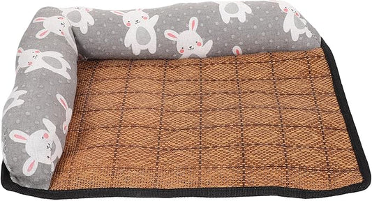 ABOOFAN Pet Cooling Bed Anti-Slip Dog Cushion Summer Cooling Mat Double-Sided Pillow S Size Rattan Nest for Dogs Summer Sleeping Pet Supply