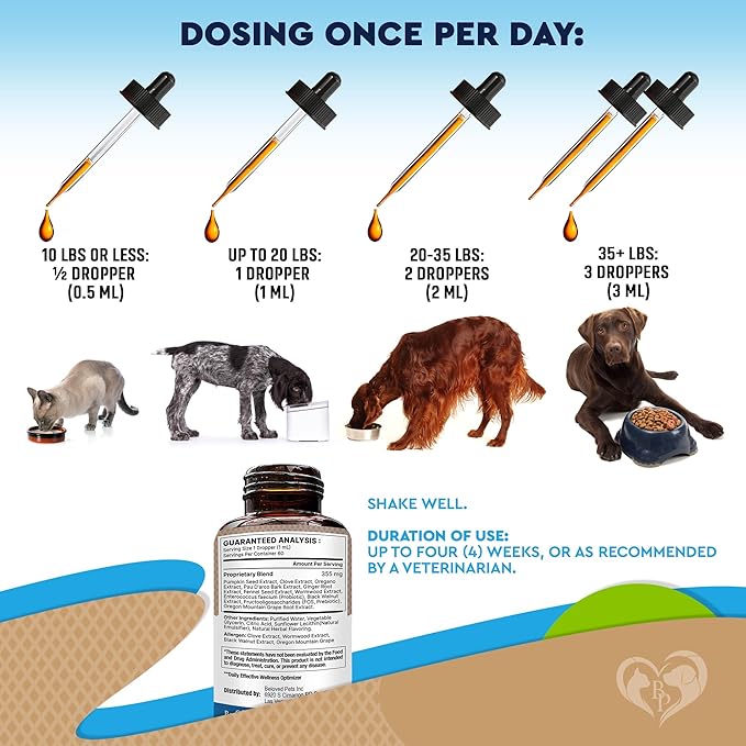 Natural Intestinal Defense for Dogs & Cats – Herbal Cleanse with Black Walnut & Probiotic – Promotes Healthy Gut & Flora Balance – Advanced Broad Spectrum Formula – Made in USA