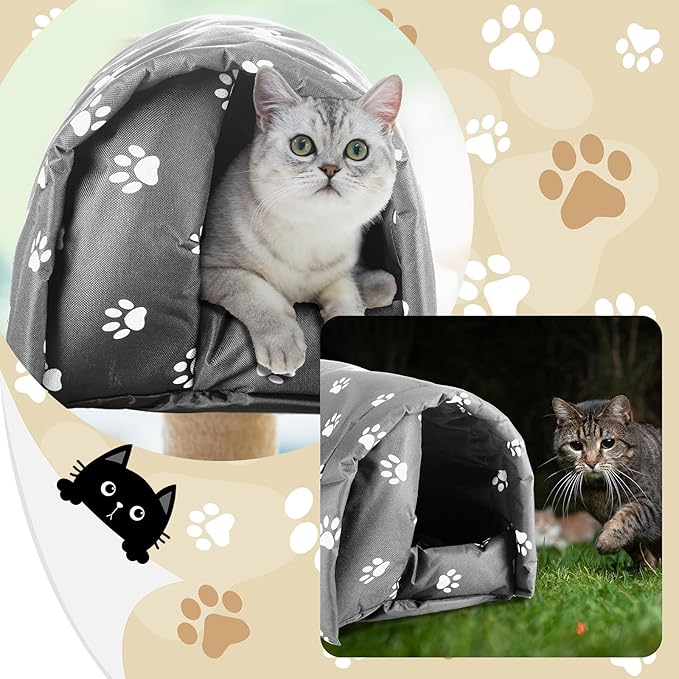3 Pcs Cat Houses for Outdoor Cats Winter Weatherproof Insulated Stray Feral Cat Dog House Outdoor Pet Shelter Waterproof Pet Cave Wild Animal (Paw Prints,16.5 x 12 x 11 Inches)