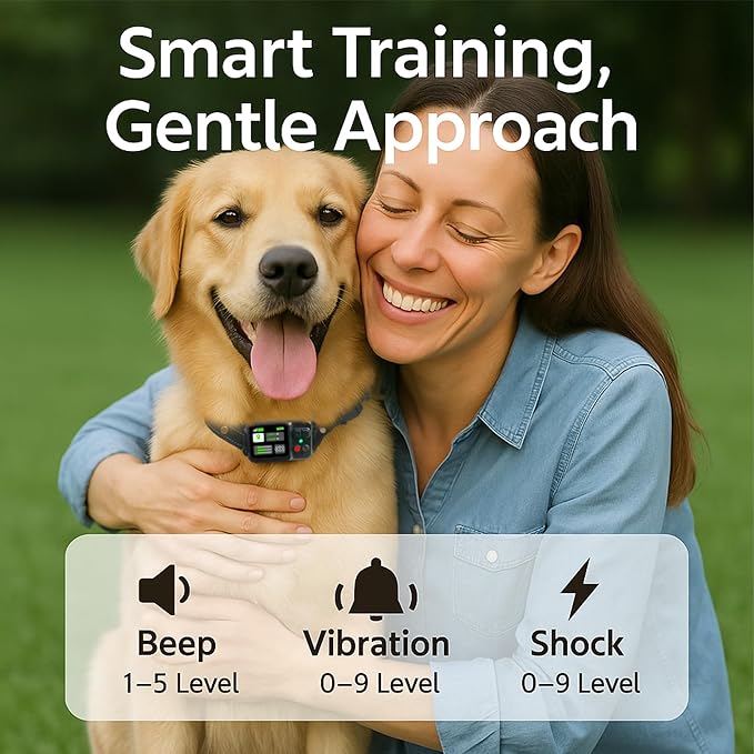 GPS Wireless Electric Dog Fence – Circular Wireless Dog Fence System for Dogs with Early Warning Beep & Auto-Protection, Quick-Charge Collar, 6561ft Range, Waterproof, 3 Modes, No App,Outdoor Use Only
