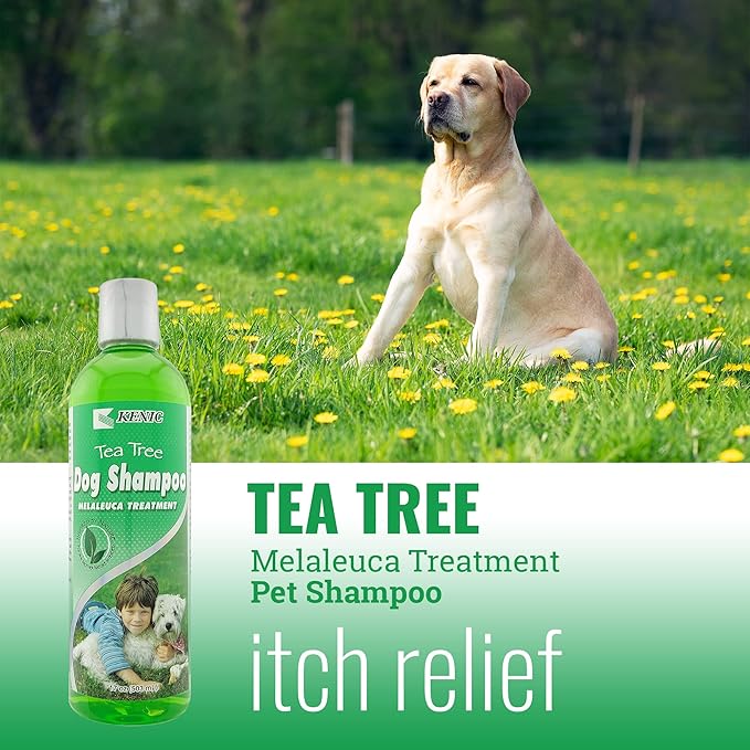 Kenic Tea Tree & Vitamin Pro Conditioning Pet Shampoo – Anti-Dandruff, Deep-Cleansing & Fast-Acting Anti-Itch Support, Made in USA