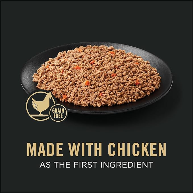 Purina Pro Plan Grain Free Complete Essentials Classic Pate Dog Food,Chicken and Carrots Entrée - 13 oz. Cans,(Pack of 24)