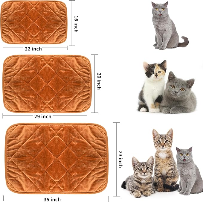 NAMOTEK Self-Warming Cat Bed Indoor/Outdoor Super Soft Self Heating Pet Mat Washable Thermal Pad for Cat & Dog 35x23 inch