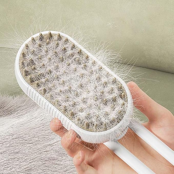 Cat Steam Brush,2025 Upgrade Pet Steam Groomer Comb,Hair Water Brush for Cats Dogs,Multifunctional Hair Removal Comb for Shedding Cat Grooming Kit,Pet Grooming Brushes with Water Spray (white)