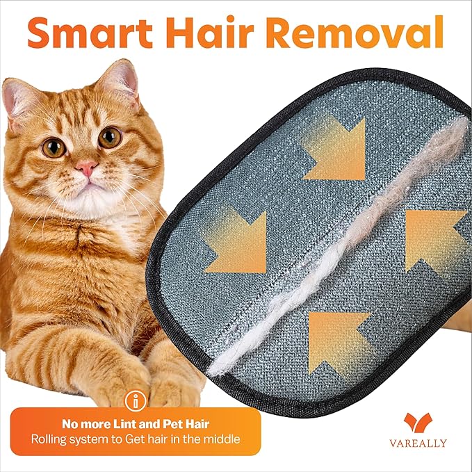 Pet Hair Removal Glove – Reusable Electrostatic Grooming Gloves for Dogs & Cats – Pet Hair Removal Dog Hair Remover