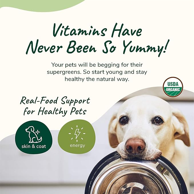 kin+kind Skin and Coat Supplement for Dogs & Cats – Natural Vitamin Supplements with Organic Ingredients for Shiny Fur, Moisturized Skin & Overall Pet Wellness – Dog Essentials & Cat Essentials 3x4 oz