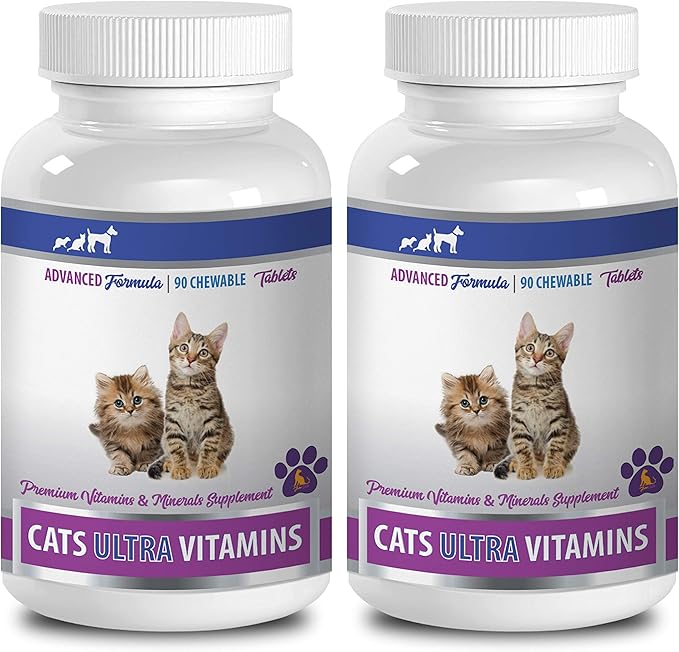 cat Senior Supplement - Cats Ultra Vitamins - Premium Vitamins and Minerals - CHEWABLE - Minerals for Cats - 2 Bottle (270 Chews)