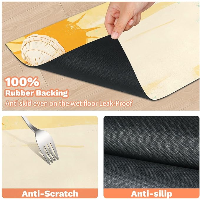 Tropical Coast Dog Food Mat for Floors Absorbent Dog Bowl Mat for Food and Water Dispenser Quick Dry Cat Food Placemat Pet Supplies 16" x 24", Boho Sun