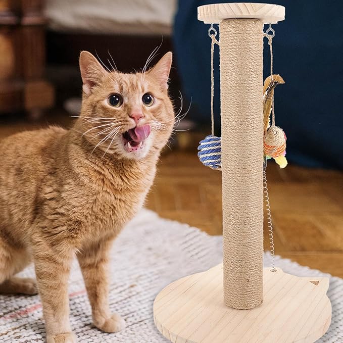 BESPORTBLE Cat Scratching Post Sisal Hemp Vertical Cat Claw Scratcher Sturdy Random Color