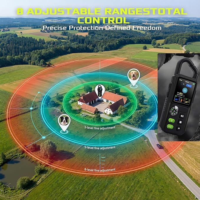 Dog Wireless Fence for Dog, 3 in 1 Adjustable Dogs Perimeter Collar Wireless Fence, Portable Waterproof Training Collar Rechargeable