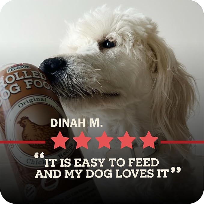 Redbarn Pet Products All-Natural Premium Rolled Dog Food, Beef Recipe - Soft Semi-Moist Wet Formula for High Protein Diet, Training Rewards, & Treat Pill Concealer - 4 lb, 1 Count