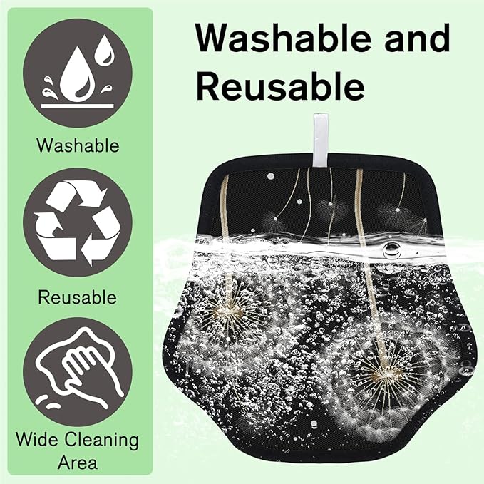 Reusable Pet Hair Removal Glove White Dandelions Magic Brush for Cat & Dog Hair Remover for Car, Sofa, Bedding, Clothes - 9x9 Mitt Washable