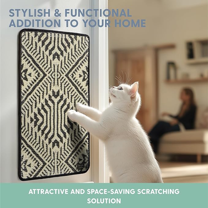 The Cat Ladies Scratching Poster - Wall Scratcher Pads - Scratch Mat Art Print for Indoor Cats - Furniture, Couch, and Carpet Protector - Wall Mounted or Floor Sisal Scratchers
