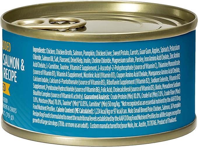 Nulo Grain-Free Small Breed Wet Canned Puppy & Dog Food, Chicken, Salmon, and Pumpkin, 2.8 Ounce, 12 Cans