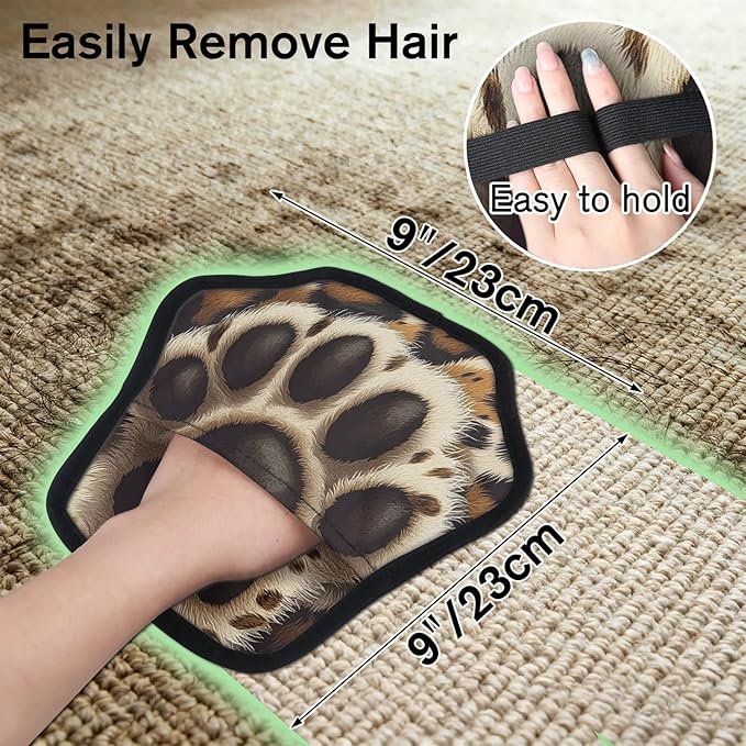 Cute Paw Pet Hair Remover Glove 2 Packs Dog Brushes for Grooming Cats Hair Remover Furniture Electricity Magic Brush Reusable Pet Hair Removal Tool Lint Brushes for Clothes, Carpet, Couch