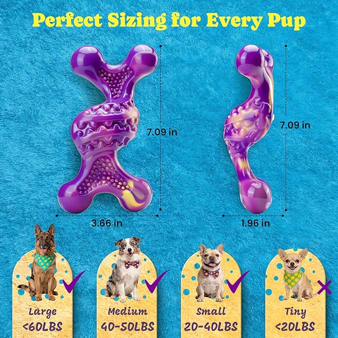 Dog Toys for Aggressive Chewers: Larger Size, Weighing 400g, 2 Pack Tough Dog Toy for Medium & Large Dogs Weighing 20-70 lbs, Indestructible Dog Chew Toys