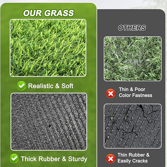 Artificial Grass Mat, Dog Grass Pee Pads, Fake Grass Pad for Pets Potty Training, Soft Grass Rug, Grass Doormat with Drainage Holes, Pet Turf for Indoor Outdoor Use, Washable(15.7''*31.5'')