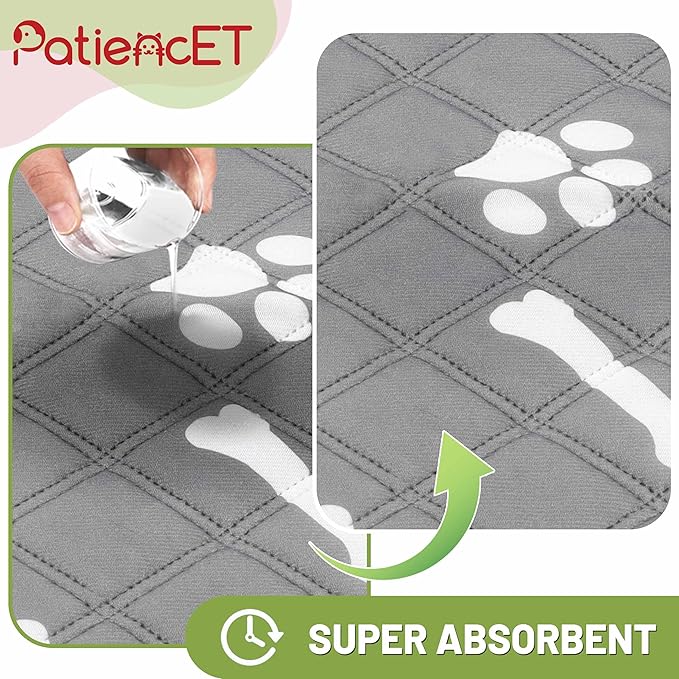 PatiencET Washable Dog Pee Pad, 48" x 65" Extra Large, Super Absorbent Reusable Waterproof Floor & Sofa Protector for Large Dogs, Whelping & Incontinence