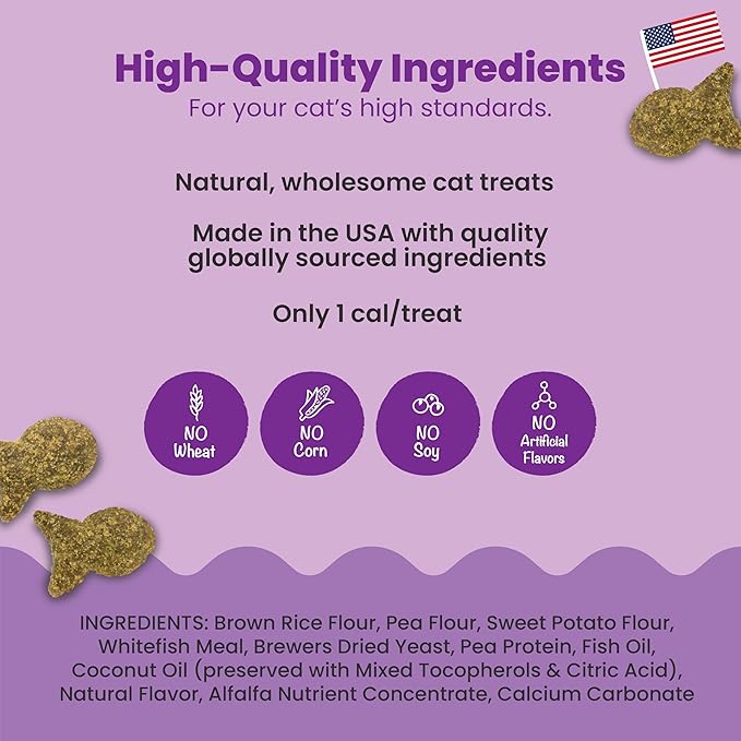 Catstages by Nina Ottosson Purrfect Bitez Natural Crunchy Cat Treats for Puzzles, Toys, Feeders, & Training, USA-Made, Real Whitefish Flavor, 4oz (Pack of 2)