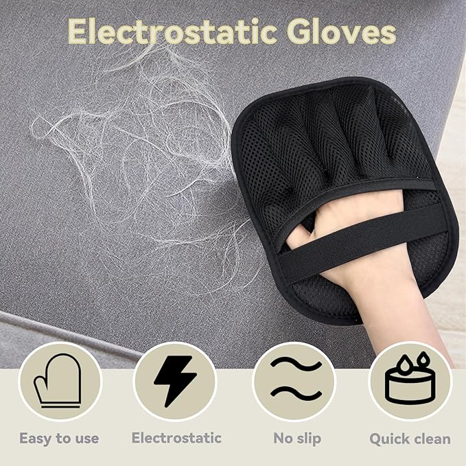 Valentines Day Gifts 2 Packs Pet Hair Removal Glove,Pet Hair Remover for Cat & Dog,New Upgraded Electrostatic Gloves Pet Hair,Reusable Electro Static Pet Hair Remover Electrostatic Gloves