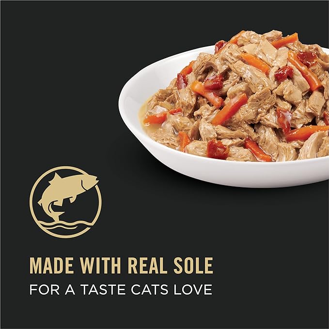 Purina Pro Plan Gravy, Pate, High Protein Wet Cat Food, COMPLETE ESSENTIALS Sole & Vegetable Entree in Sauce - (Pack of 24) 3 Oz. Pull-Top Cans