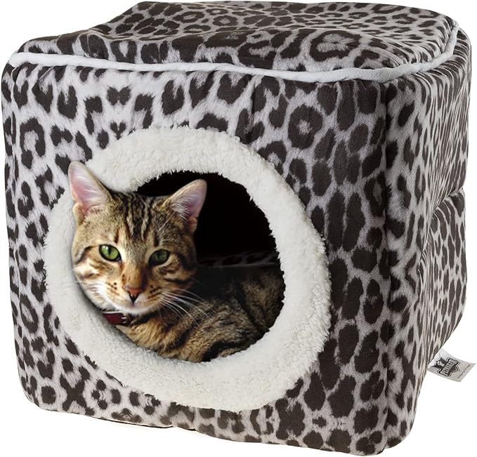 Cat House - Indoor Bed with Removable Foam Cushion - Cat Cave for Puppies, Rabbits, Guinea Pigs, and Other Small Animals by PETMAKER