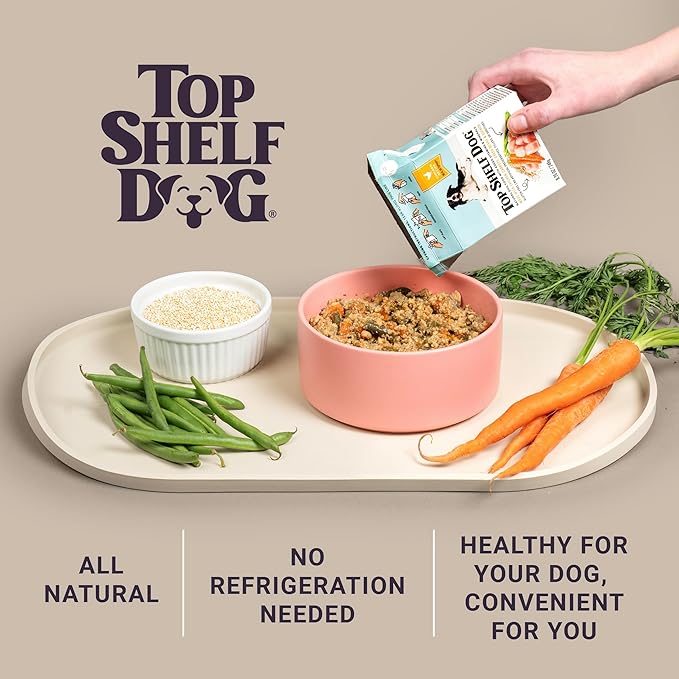 Fresh Dog Food, All Natural Complete Meal or Kibble Topper, Shelf Stable Premade Wet Recipe with Added Vitamins & Minerals for Picky Eaters Puppies Seniors (Beef, 6 x 8.75oz Cartons)