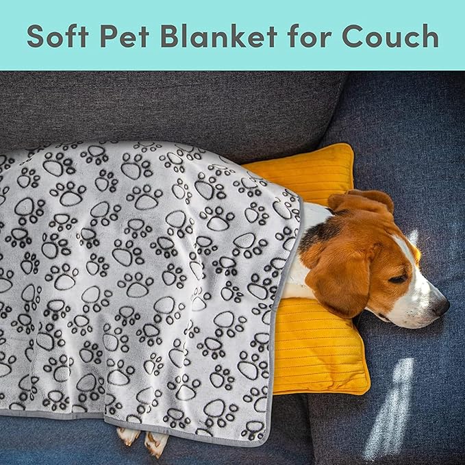 Dog Blanket Soft & Comfortable Cute Paw Printing Blanket Small 29.9x40.9 Inch Washable Dog Blankets for Small Dogs Cats Sleep Supplies Pet Lovers