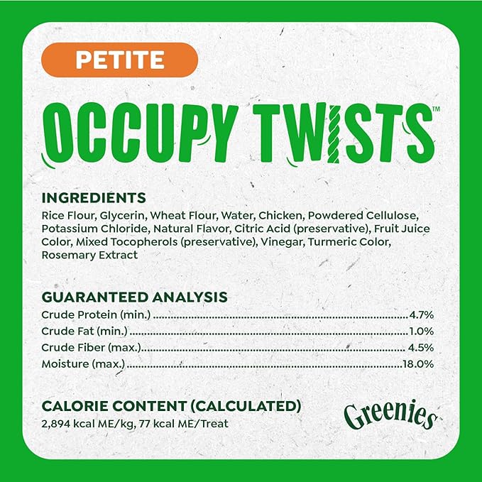 Greenies Occupy Twists Natural Dog Treats Petite