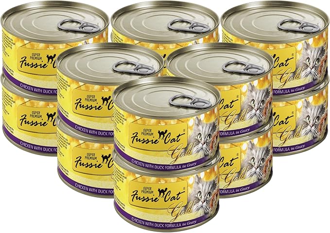 Fussie Cat Super Premium Chicken with Duck in Gravy Wet Cat Food - 5.5oz Cans - Case of 24 Cans (Chicken with Duck in Gravy)