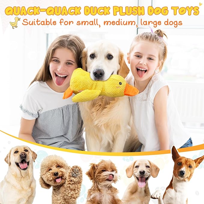 Mellow Calming Duck Dog Toy, 2026 Upgrade Calming Duck Toy for Dog, Interactive Toy with Quack Sound, Soft Plush Stuffed Calming Duck Pillow for Puppy Keep Busy (Green)