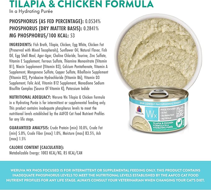 Weruva Wx Phos Focused Natural Wet Cat Food, Our Lowest Phosphorus Formulas