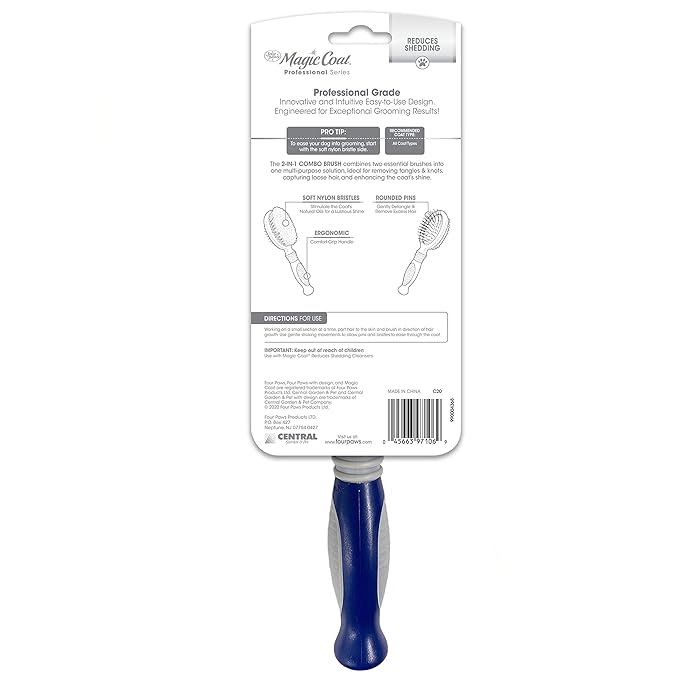 Four Paws Magic Coat Professional Series Grooming Brushes for Dogs & Cats, Trimmers, Nail Clippers & Brushes, Suitable for All Breeds and Coat Types (Pack of 2)
