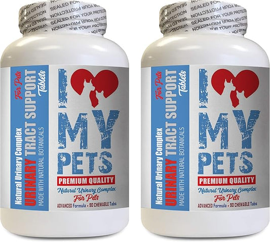 I LOVE MY PETS LLC cat Urinary Health Treats - PET Urinary Tract Support - Dogs and Cats - UTI Relief Complex - Cranberry for Cats - 180 Treats (2 Bottles)