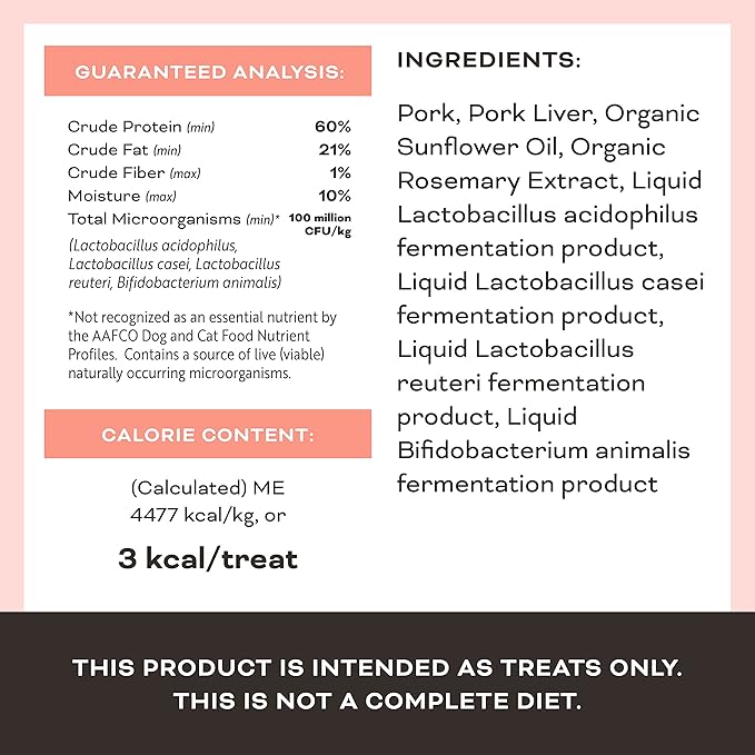 Primal Freeze Dried Pork Liver Cat Treats with Probiotics, Liver, Laugh, Love Crunchy Treats for Cats, 1.5 oz